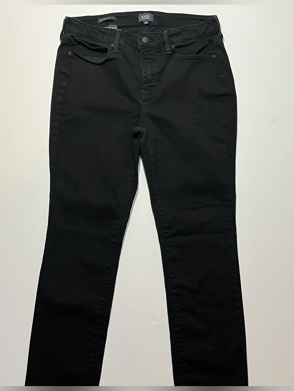 NYDJ Sheri Slim Lift/Tuck Stretch Jeans, Size 10, Black (W30, L28)